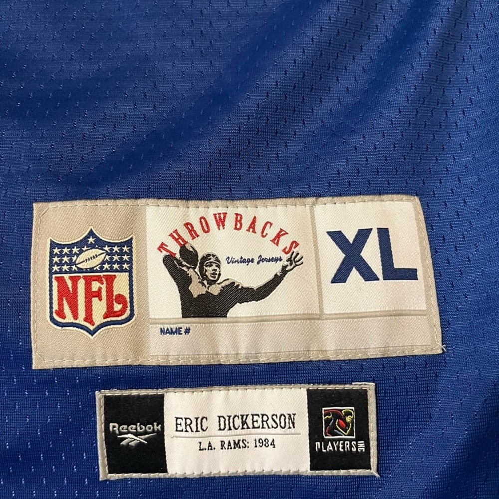 Reebok Blue Throwback NFL Jersey XL - Picture 2 of 6